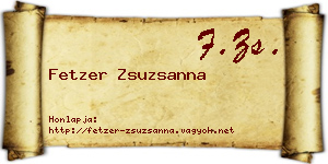 Fetzer Zsuzsanna névjegykártya